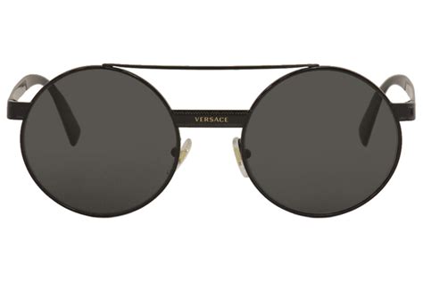 versace ve 2210 black|Versace Ve2210 52mm Female Round Sunglasses .